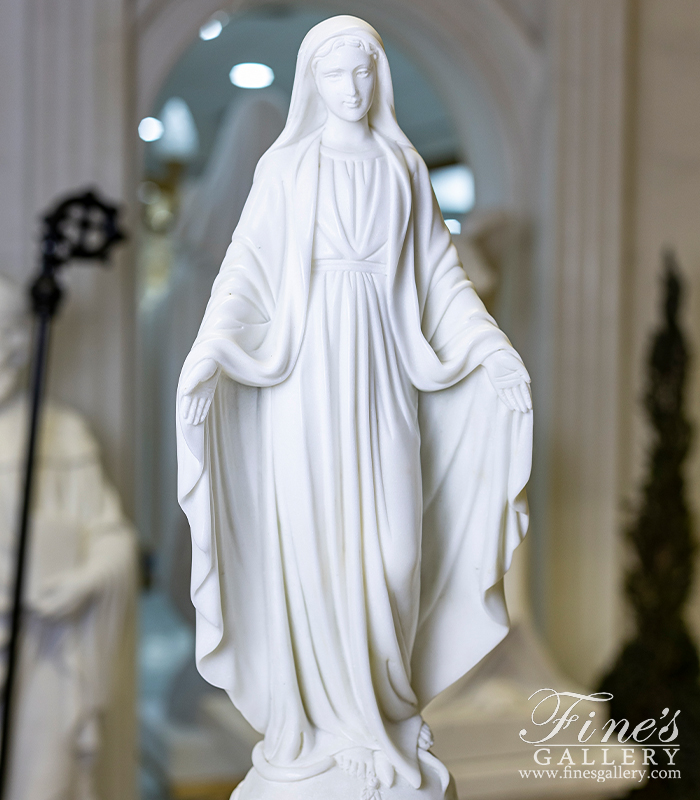 Marble Statues  - 24 Inch Our Lady Of Grace Marble Statue - MS-1407